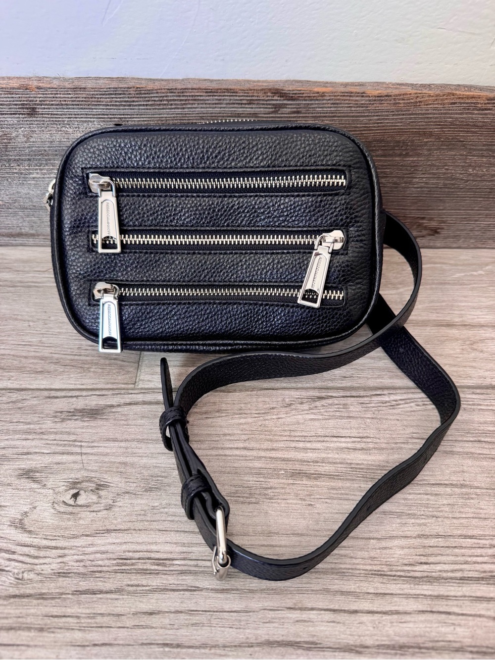 Rebecca Minkoff 4 Zip Belt Bag/Fanny Pack/Crossbody Bag Black EUC
